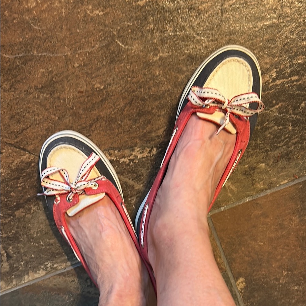 Sperry Red, White & Blue Canvas Boat Shoes